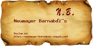 Neumayer Barnabás névjegykártya